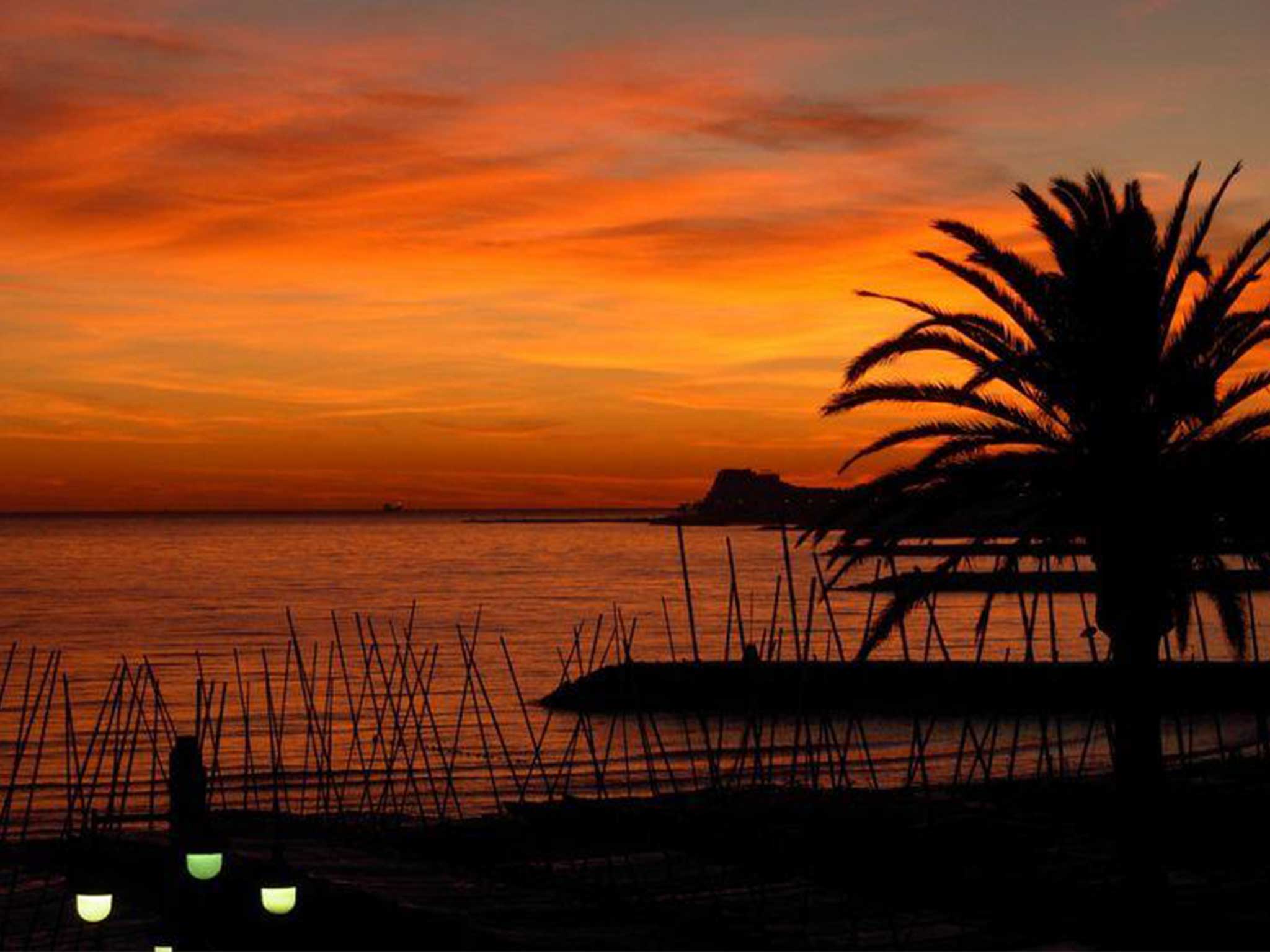 Appartement à louer à Sitges: coucher du soleil